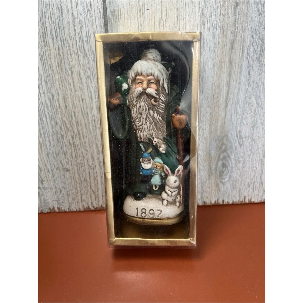 Vtg Memories of Santa Christmas Ornaments‎ In Box Hand Painted #8446